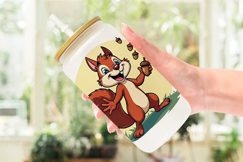 Glass Can Retro Animal Rascals Sublimation artnoy 