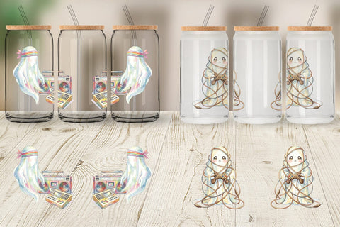 Glass Can Retro Arcade Gamer Ghost Sublimation artnoy 