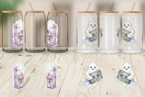 Glass Can Retro Arcade Gamer Ghost Sublimation artnoy 