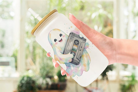 Glass Can Retro Arcade Gamer Ghost Sublimation artnoy 