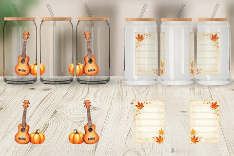 Glass Can Retro Autumn Music Sublimation artnoy 