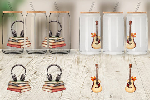 Glass Can Retro Autumn Music Sublimation artnoy 