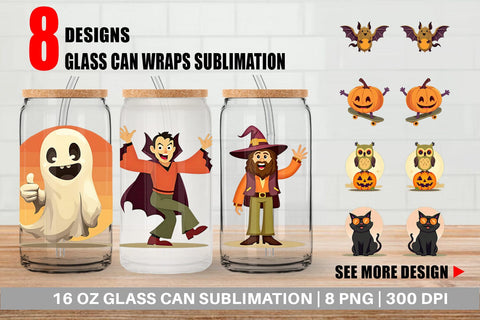 Glass Can Retro Boo Bash Sublimation artnoy 