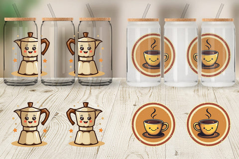Glass Can Retro Coffee Sublimation artnoy 