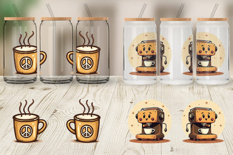 Glass Can Retro Coffee Sublimation artnoy 