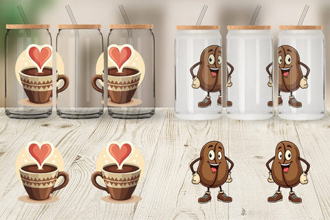 Glass Can Retro Coffee Sublimation artnoy 