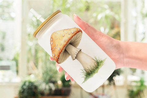 Glass Can Retro Groovy Florals Sublimation artnoy 