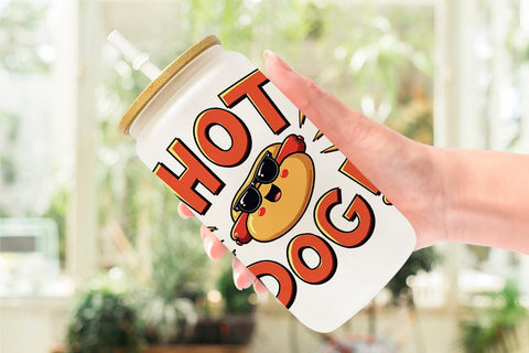 Glass Can Retro Kawaii Diner Delights Cute Food Quote Sublimation artnoy 