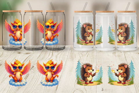 Glass Can Retro Magic Critters Sublimation artnoy 