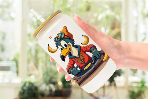 Glass Can Retro Quirky Critters Sublimation artnoy 