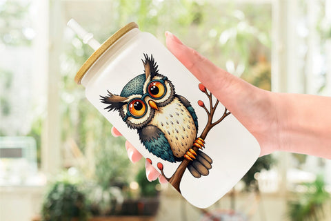 Glass Can Retro Reindeer Friends Sublimation artnoy 