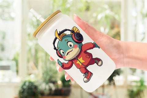 Glass Can Retro Sea Critters Sublimation artnoy 