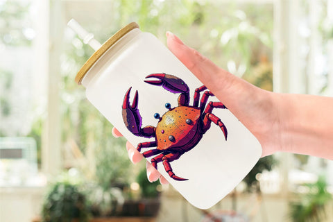 Glass Can Retro Space Creatures Sublimation artnoy 