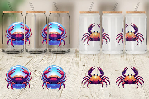 Glass Can Retro Space Creatures Sublimation artnoy 