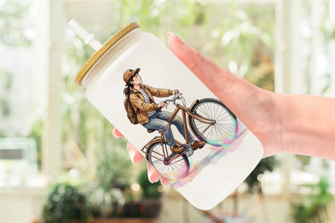 Glass Can Retro Space Kid School Watercolor Sublimation artnoy 
