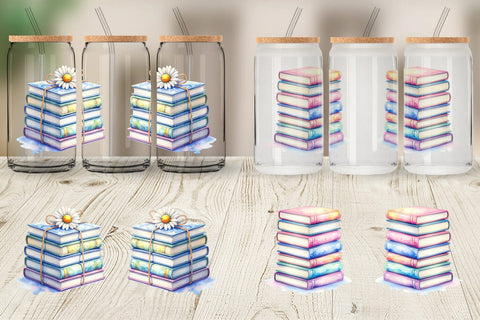 Glass Can Retro Teacher Books Sublimation artnoy 