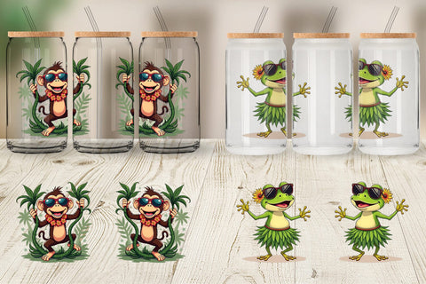 Glass Can Retro Tropic Quirks Sublimation artnoy 