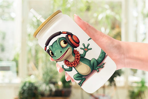 Glass Can Retro Tropic Quirks Sublimation artnoy 