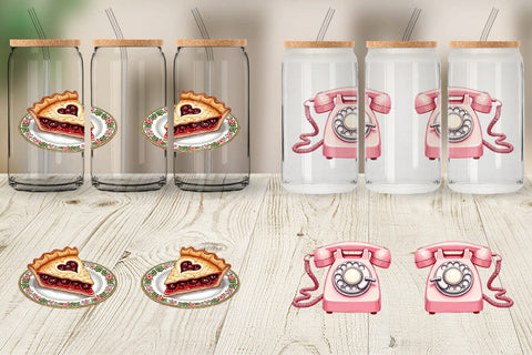 Glass Can Retro Valentine's Sweetheart Cafe Sublimation artnoy 