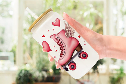 Glass Can Retro Valentine's Sweetheart Cafe Sublimation artnoy 