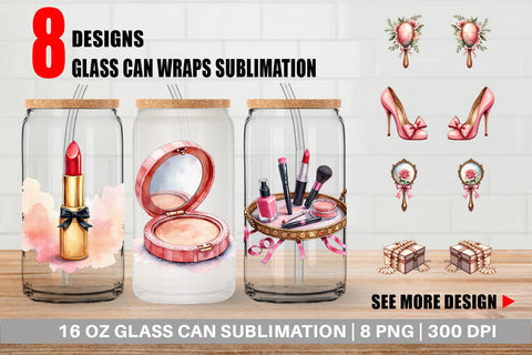 Glass Can Retro Vanity Coquette Sublimation artnoy 