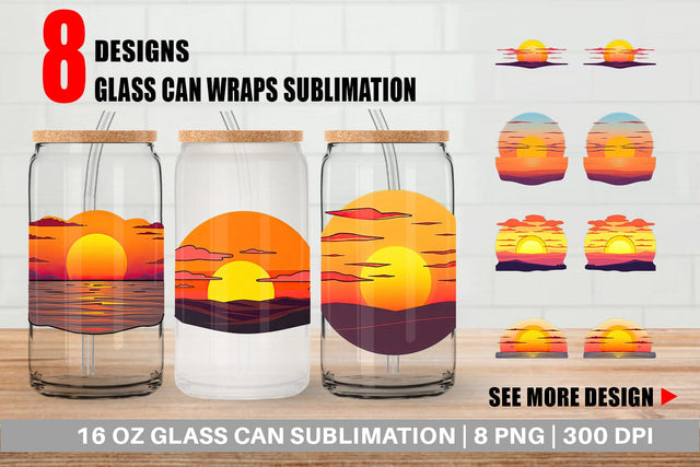Glass Can Rising Sun Sublimation artnoy 