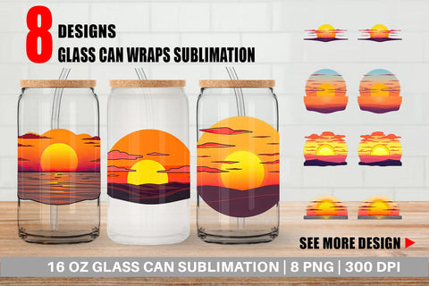 Glass Can Rising Sun Sublimation artnoy 