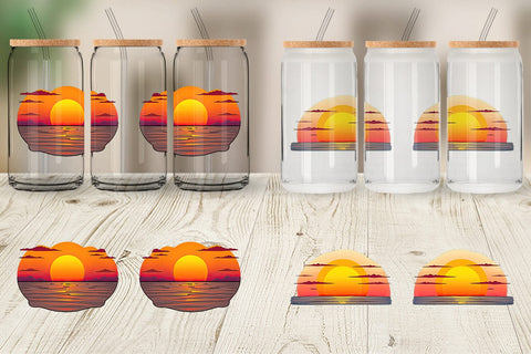 Glass Can Rising Sun Sublimation artnoy 