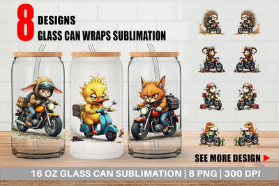 Glass Can Road Rage Critters Sublimation artnoy 
