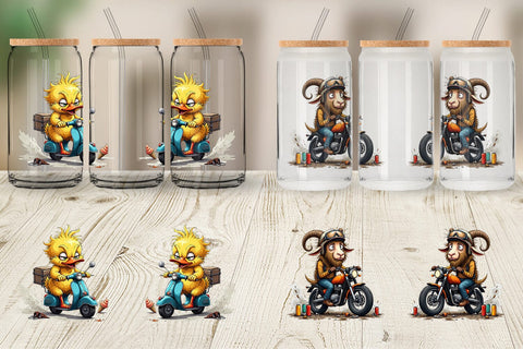 Glass Can Road Rage Critters Sublimation artnoy 