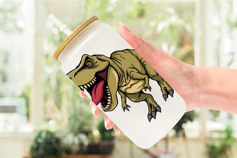 Glass Can Roaring Dinosaur Sublimation artnoy 