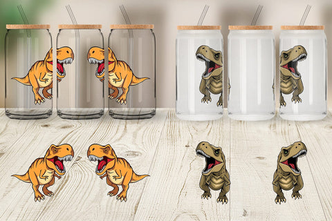 Glass Can Roaring Dinosaur Sublimation artnoy 