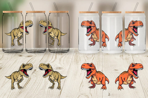 Glass Can Roaring Dinosaur Sublimation artnoy 