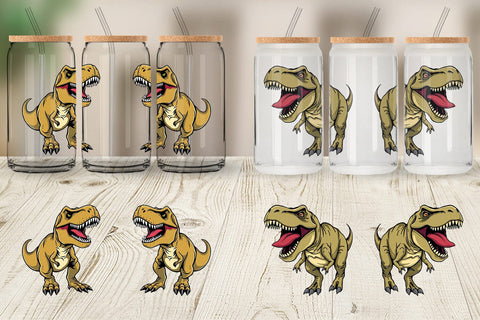 Glass Can Roaring Dinosaur Sublimation artnoy 