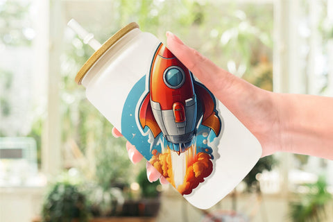 Glass Can Rocket illustration Sublimation artnoy 