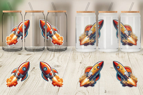Glass Can Rocket illustration Sublimation artnoy 