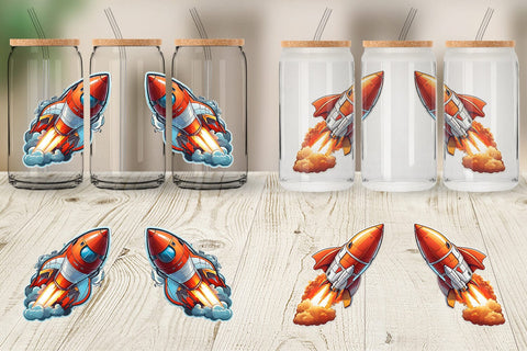 Glass Can Rocket illustration Sublimation artnoy 