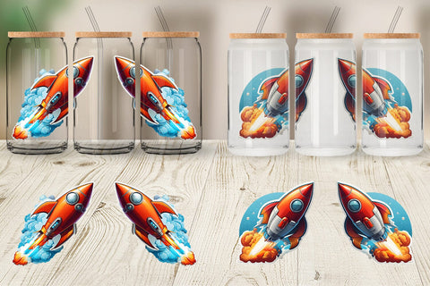 Glass Can Rocket illustration Sublimation artnoy 