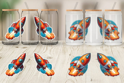 Glass Can Rocket illustration Sublimation artnoy 