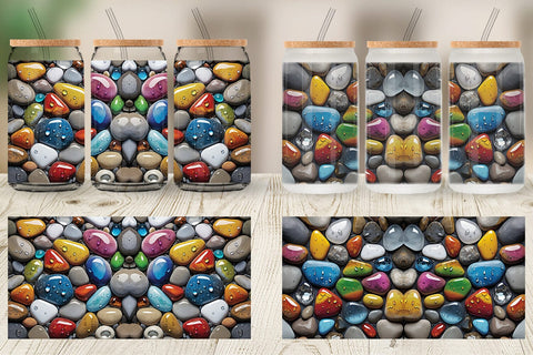 Glass Can Rocks with Water Drops Sublimation artnoy 