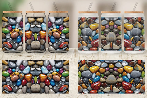 Glass Can Rocks with Water Drops Sublimation artnoy 