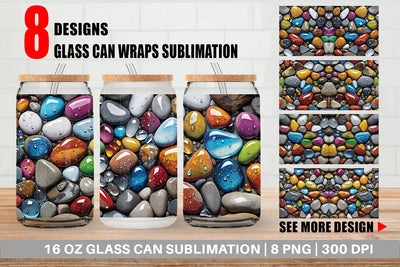 Glass Can Rocks with Water Drops Sublimation artnoy 