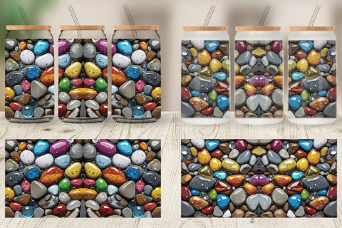 Glass Can Rocks with Water Drops Sublimation artnoy 