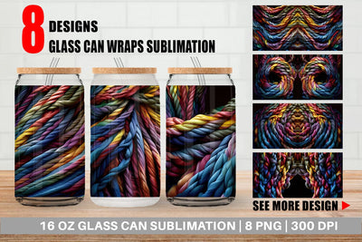 Glass Can Rope Texture Sublimation artnoy 