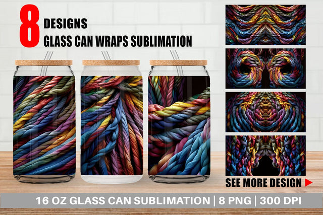 Glass Can Rope Texture Sublimation artnoy 