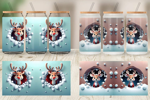 Glass Can Rudolph Sublimation artnoy 
