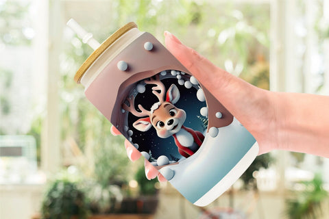 Glass Can Rudolph Sublimation artnoy 