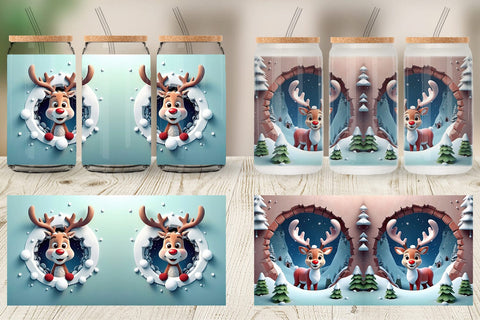 Glass Can Rudolph Sublimation artnoy 