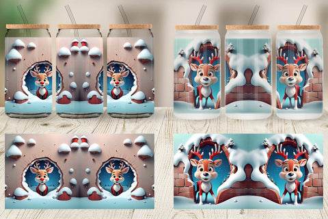 Glass Can Rudolph Sublimation artnoy 