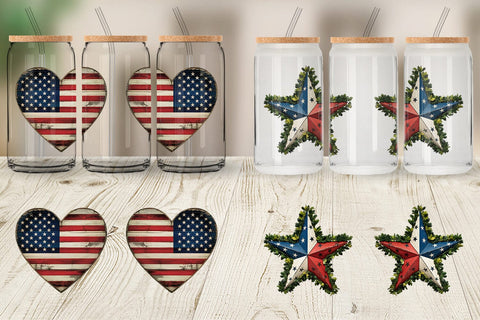 Glass Can Rustic 4th of July Sublimation artnoy 